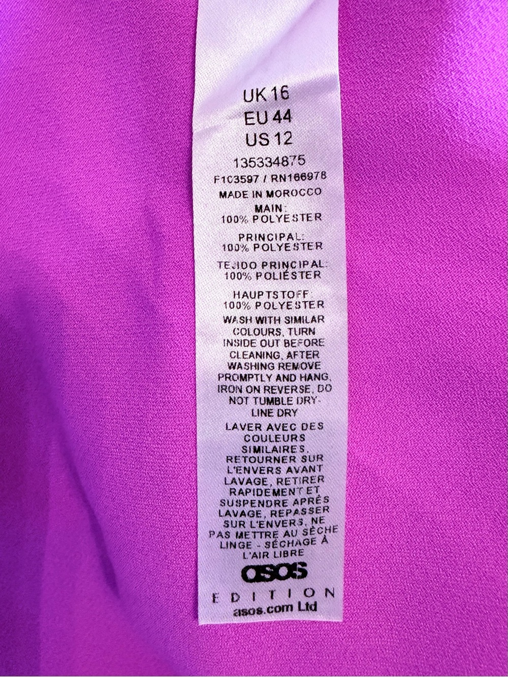 ASOS Pink One-Shoulder Maxi Dress (Sz 12) Ptp 23” - Picture 8 of 8